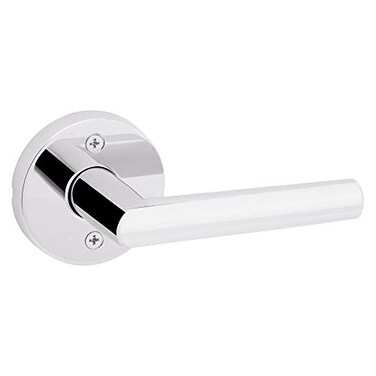 Kwikset Milan Dummy Door Handle Single Sided Lever for Closets French Double Doors and Pantry Polished Chrome NonTurning Reversible Interior PushPull Lever