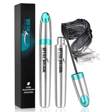 Fiber Mascara Mascara Black4D Silk Fiber Mascara Natural Waterproof Smudgeproof Mascara Black Mascara Thickening LengtheningExquisitely FullEyelash Primer Brush