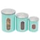 Home Basics Retro Kitchen Canisters For Countertop 3 Piece Set Turquoise Contains SeeThrough Windows Great For Flour Coffee Sugar Dry Ingredients Snacks