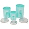 Home Basics Retro Kitchen Canisters For Countertop 3 Piece Set Turquoise Contains SeeThrough Windows Great For Flour Coffee Sugar Dry Ingredients Snacks
