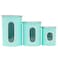 Home Basics Retro Kitchen Canisters For Countertop 3 Piece Set Turquoise Contains SeeThrough Windows Great For Flour Coffee Sugar Dry Ingredients Snacks