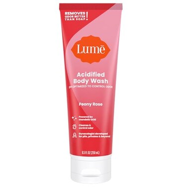 Lume Acidified Body Wash  24 Hour Odor Control  Removes Odor Better than Soap  Moisturizing Formula  Formulated Without SLS or Parabens  OBGYN Developed  85 ounce Peony Rose