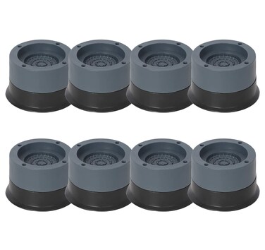 Anti Vibration Pads 8pcs Washing Machine Base Foot Pads Non Slip Heighten Shock and Noise Cancelling Mat for Washer and Dryer Machine Support Protects Pedestals 8 PCS Black