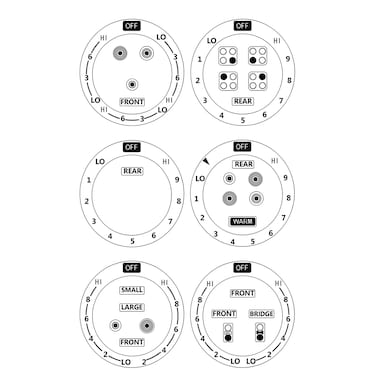 MANWU 6 Stove dials Sticker for Burner cooktop hob Cooker top Oven Replacement Adhesive knob Symbols Black Print ON Clear for Silver White or Light Coloured Cooker Tops