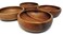 Acacia Wood HandCarved Small Bowls Round 4 Set of 4 for Condiments Sauce Nuts Olives Dips and Food Prep 6oz