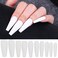 AddFavor 400pc Long Press on Nails Matte Coffin Ballerina Full Cover Fake Nail Tips DIY Acrylic False Nails for Women Girls Nail Art Decoration Black White Pink Nude