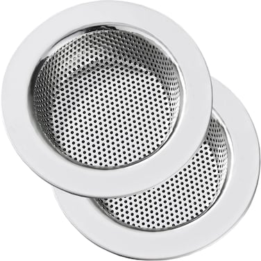 Kitchen Sink Strainer Stainless Steel LASSHSWA Kitchen Sink Drain Strainer Sink Strainers for Kitchen Sinks with Large Wide Rim 45 Diameter 2 Pack
