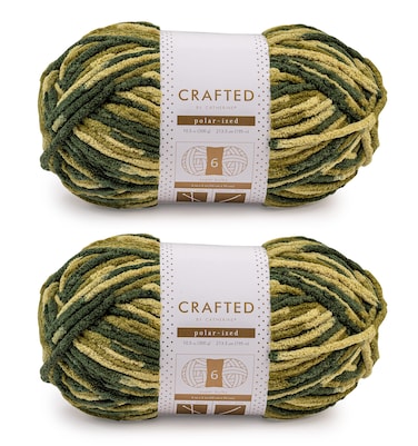Crafted By Catherine Blanket Multi Yarn  2 Pack 213 Yards Each Skein Camouflage Multi Gauge 6 Super Bulky