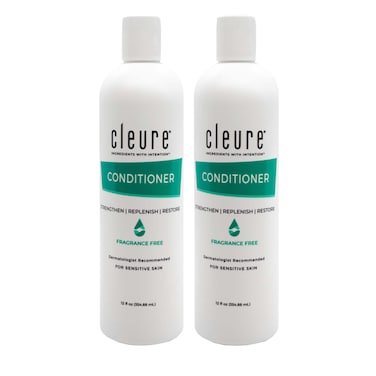 Cleure Hydrating Fragrance Free Conditioner  Hypoallergenic SLS Free  Paraben Free  Unscented 12 Fl Oz Pack of 2