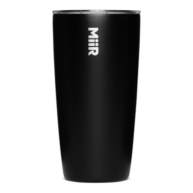 MiiR Tumbler Vacuum Insulated Stainless Steel with Slide Lid Cup Holder Compatible  BPA Free Black 16 Fluid Ounces