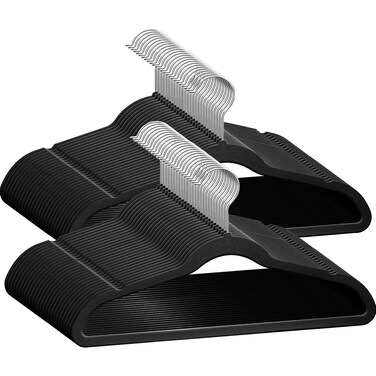 TechZoo 50 Premium Kids Velvet Hangers  14 Inch NonSlip Kids Hangers  Ultra Slim Space Saving Children Hangers  360Swivel Hook Strong  Durable Kids  Preteen Hangers  Pink