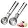 Jayvar Ice Cream Scoop SetPortable Stainless Steel Ice Cream Scoop with Trigger and Comfortable HandleIcecream Scoop Spoon Perfect for DIY Ice CreamFruitCookieDishwasher Safe2 Pieces