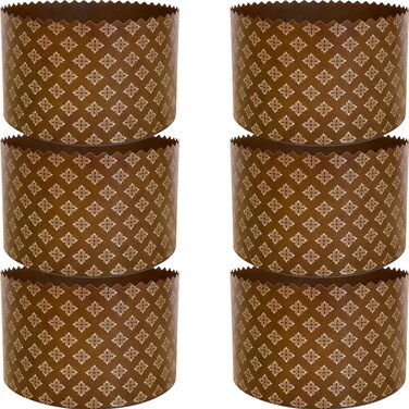 24 oz Geborilma Panettone Mold 6 x 4 IN  Large Panettone Paper Mold 6 Pack  Easter Bread Molds for Baking H10 x W15 cms  Panettone Paper Baking Molds Large  Kulich Molds for Baking