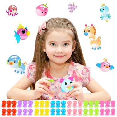 VATOS Kids DIY Bubble Craft Toys for Girls Ages 3 4 5 6 7 8 Pink Blue Red Yellow Green Purple Rose Red