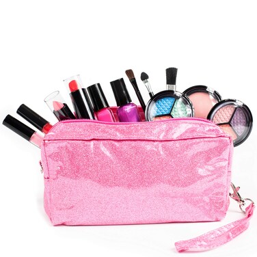 SmartEmily Girls Toys  Kids Vanity Set with Glitter Cosmetic Bag Perfect Play Kit for Girls and Teens