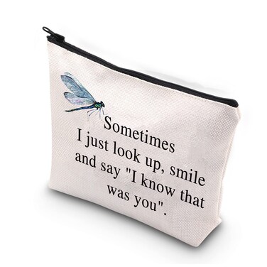 Dragonfly Memorial Gifts Dragonfly Lover Gifts Sometimes I Just Look Up Smile And Say I Know That Was You Dragonfly Makeup Organizer Bag Spiritual Faith Dragonflies Gifts That was you dragonfly