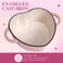 Paris Hilton Enameled Cast Iron Dutch Oven HeartShaped Pot with Lid Dual Handles Works on All Stovetops Oven Safe to 500F 2Quart Pink