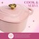 Paris Hilton Enameled Cast Iron Dutch Oven HeartShaped Pot with Lid Dual Handles Works on All Stovetops Oven Safe to 500F 2Quart Pink
