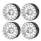 QueT Pack of 4 Beadlock Wheel Rims 19 Metal Rims for 1 10 Scale RC Crawler TRX4 Axial SCX10 D90 Black  Silver