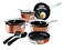 Gotham Steel Stackable Pots and Pans Stackmaster 10 Piece Cookware Set with Ultra Nonstick Cast Texture Ceramic Coating Copper