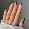 24 Pcs Press on Nails Sunjasmine Fake Nails with Designs Acrylic Nails False Nails with Nail Glue for Women Medium Brown