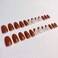 24 Pcs Press on Nails Sunjasmine Fake Nails with Designs Acrylic Nails False Nails with Nail Glue for Women Medium Brown