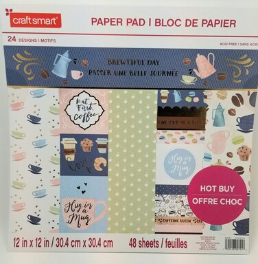 Brewtiful Day 12X 12 CardStock Paper Pad by Craft Smart