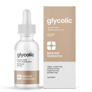 natural outcome Glycolic AcidAHA 12 Renewal Serum  AntiAging Exfoliating Facial Serum  Increases Cell Turnover Leaving Behind Smoother Skin  Clarifies Acne and Rejuvenates Skin  1 Oz