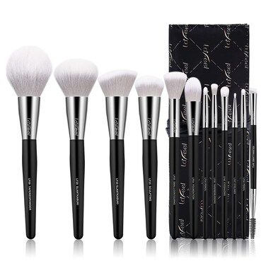 Makeup Brushes Set 12 pcs Brush Set with Makeup Brush Bag Travel Eye Makeup Brushes set professional Enther  LaFeel Cosmetics Foundation Concealers Powder Blush Blending Face Eye Shadows Brush