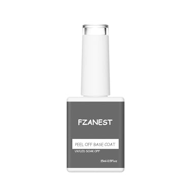 FZANEST Peel Off Gel Base Coat For Gel Nail Polish15ml UV LED Light Peelabel Base Gel Polish Non Toxic Vegan Cruelty Free