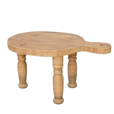 Wooden Plant Display Stand for Home DecorOval Wood Pedestal with HandleDecorative Plant StandPedestal Stand