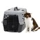 IRIS USA 23 Cat Carrier Small Pet Carrier Hard Dog Kennel with 2Door Front and Top Access Dog Carrier up to 18 pounds BlackGray