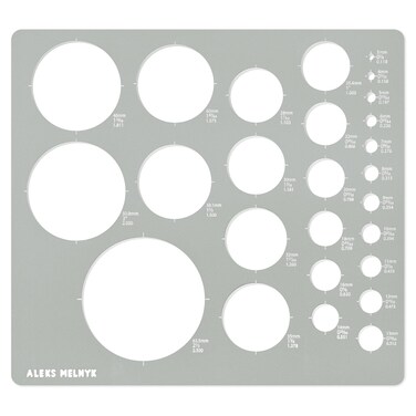Aleks Melnyk No200 Metal Circle Template metric Circle Tracers for Drawing Circle Ruler Circle Templates for Drafting Round Stencil Architect Tool Metal Design Template Circle Stencil Painting
