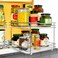LYNK PROFESSIONAL Pull Out Spice Rack Organizer for Inside Kitchen Cabinets  1014 inch Wide  Slide Out Drawer  Chrome Sliding Spice Cabinet Organization Shelf Racks  2 Tier