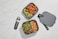 WP Porter Bento Lunch Box 3 Compartment Bento Box Portable Adult Lunch Box with Snap Strap Food Container BPA Free Dishwasher and Microwave Safe Charcoal Medium