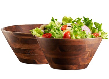 Table Concept Bowl Set Premium Acacia Wood Bowls Salad Bowls Serving Bowls Home Decor Housewarming Gifts  8 Set of 2