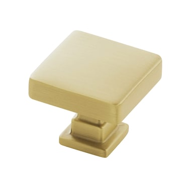 BelwithKeeler Brighton Collection Knob 114 Inch Square Brushed Golden Brass Finish