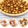 100pcs 14mm Round Wooden Beads Natural Wood Macrame Beads Wooden Loose Craft Spacer Beads for DIY Bracelet Jewelry Making Decoration