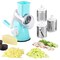 EDEFISY Rotary Cheese Grater3in1Stainless Steel Manual Drum SlicerRotary Graters for KitchenFood Shredder for VegatablesNuts and ChocolateBlue