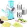 EDEFISY Rotary Cheese Grater3in1Stainless Steel Manual Drum SlicerRotary Graters for KitchenFood Shredder for VegatablesNuts and ChocolateBlue