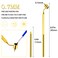 PAGOW Detailing Fine Line Fluid Writer Paint Applicator Pen 07 mm Gold Brass Construction Slanting Tip Perfect for Rock Chips and Scratch Repair