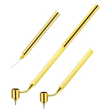 PAGOW Detailing Fine Line Fluid Writer Paint Applicator Pen 07 mm Gold Brass Construction Slanting Tip Perfect for Rock Chips and Scratch Repair