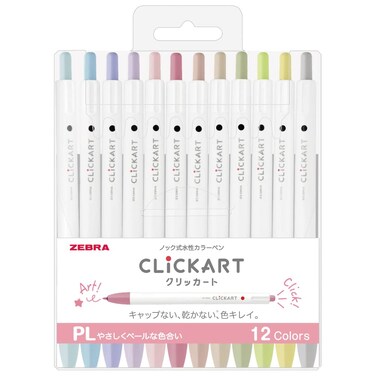 Zebra WYSS2212CPL Clickart WaterBased Pen PL12 Color Set