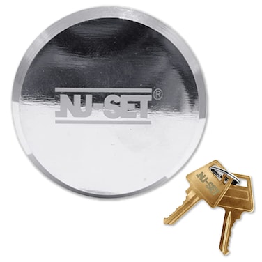 NUSET 2 X 5373KA 278 73mm Hockey Reinforced Hidden Shackle Lock Puck Trailer Padlock Solid Steel 278 All Keyed Same Polish Chrome 2 Piece Gray