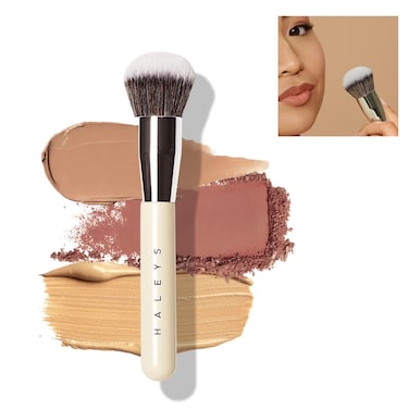 HALEYS Kabuki Makeup Brush VEGANCRUELTYFREE Sustainable Wood Vegan Bristles for Airbrushed Finish For Creams Liquids Powder Streakfree Perfect Blending Buffs Blurs Smooths with Control