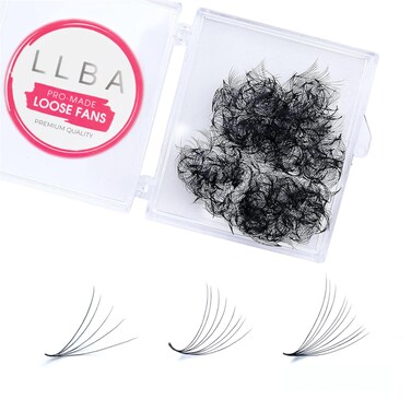 LLBA Promade Fans  Handmade Volume Eyelashes  Multi Selections From 3D To 16D  C CC D DD L M Curl  Thickness 003  01 mm  8  20mm Length  Long Lasting  Easy Application 10D003 D 15 mm
