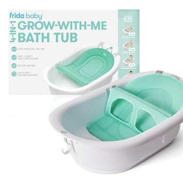 Frida Baby 4in1 GrowwithMe Baby Bathtub Baby Tub for Newborns to Toddler with Removable Bath Seat  Backrest for Bath Support in Tub