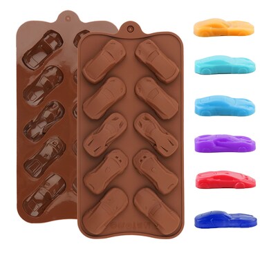 Silicone Car Chocolate Molds  Sports Auto Race Silicon Mold for Cake Decorations Jello Candy Fondant Resin  2 Pcs
