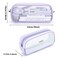 KALIDI Grid Mesh Pencil Case Large Capacity Pencil Case Big Pencil Pouch With Zipper Simple Stationery Bag Aesthetic Pen Bag for School Teen Girl Boy MultiPurpose bag for office Men Women Purple
