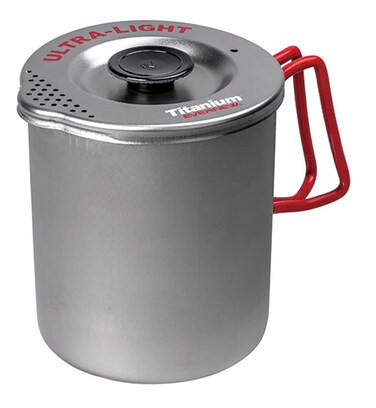 Evernew Titanium Lightweight Pasta Camping Pot with Strainer Lid 750 Small